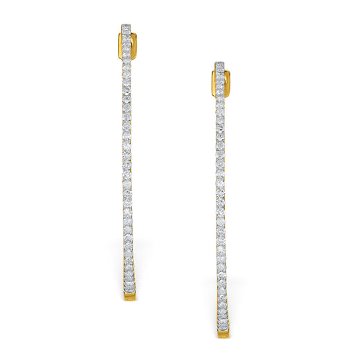 Diamond Hoop Earrings 2ct H/Si in 18K Gold - P3487